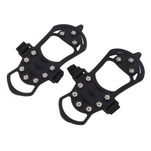 Puntas portátiles para raquetas de nieve para seguridad invernal, tacos de tracción con clavos de acero inoxidable y suela de silicona ecológica,