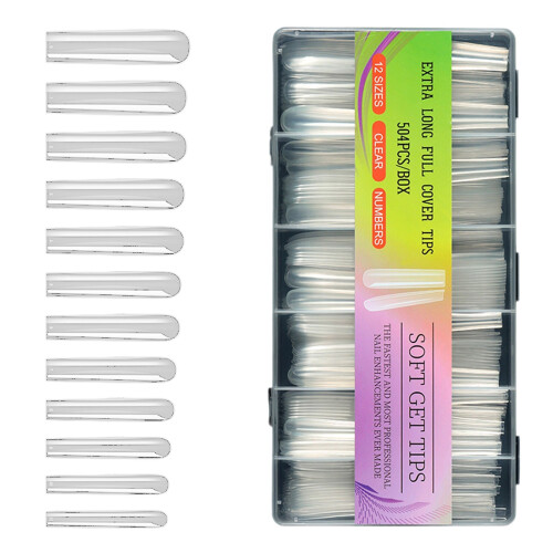504Pcs Soft Gel Nail Tips Extra Long Full Cover-Square Armor