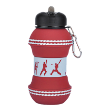 Innovative Collapsible Water Bottle For Easy Storage, Food Grade Silicone Soccer Design For Boys And Girls, Foldable Portable Leakproof Sports Water J