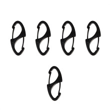 Chiusure a cerniera per zaini, piccoli moschettoni in metallo con doppio sistema di aggancio, chiusura rapida per un utilizzo immediato, colore nero,