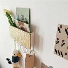 Porta-chaves rústico, organizador de parede decorativo para prateleira de correspondência, com belo acabamento em madeira e fácil instalação