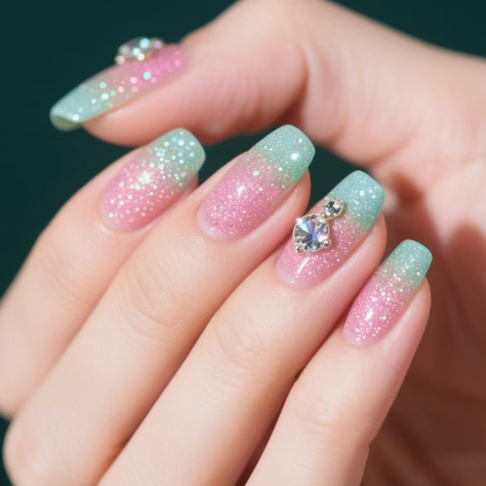 Press on Nail,Fake Nail Stick Glues on Nail False Nail Acrylic