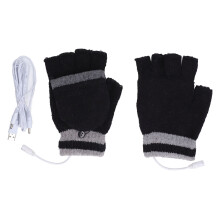 Guanti invernali caldi e spessi, alla moda, convertibili, senza dita, lavorati a maglia, elasticizzati, taglia unica, in materiale morbido, con