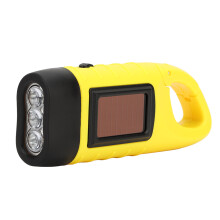 Torcia a energia solare per sport all'aria aperta, torcia a dinamo con moschettone a scatto rapido, torcia a LED ricaricabile di emergenza con