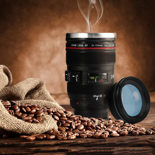 Κούπα καφέ με φακό κάμερας, αντίγραφο Canon EF24-105mm μεγέθους 1:1, εσωτερικό από 2