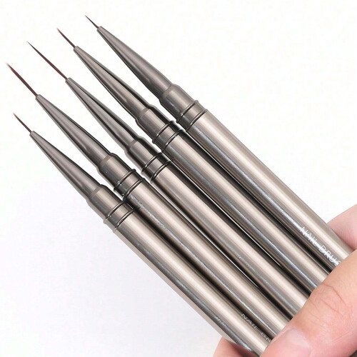 5 Pieces Premium Nail Design Brush Kit Assorted Sizes Fine Tip 1