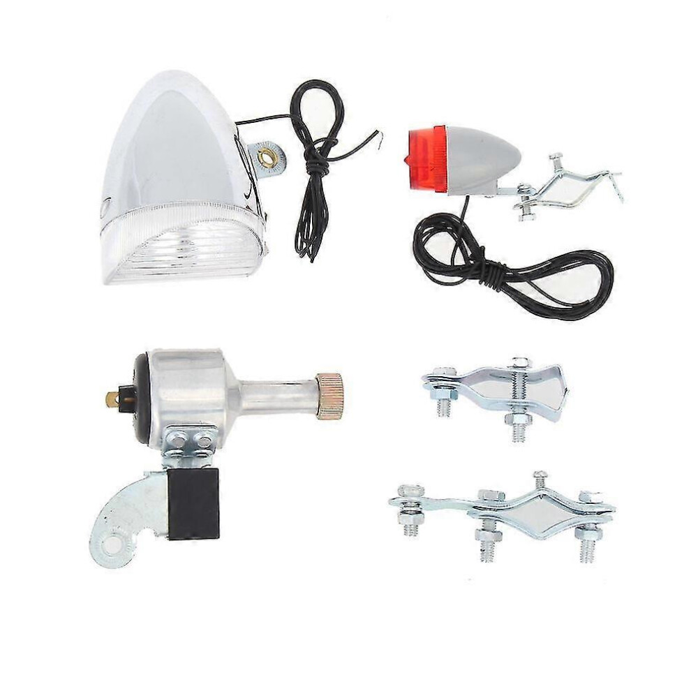 Bicycle Dynamo S Set Head Rear Led Bicycle Motorized Bike Friction Dynamo Generator Head Tail Light 6935161357820