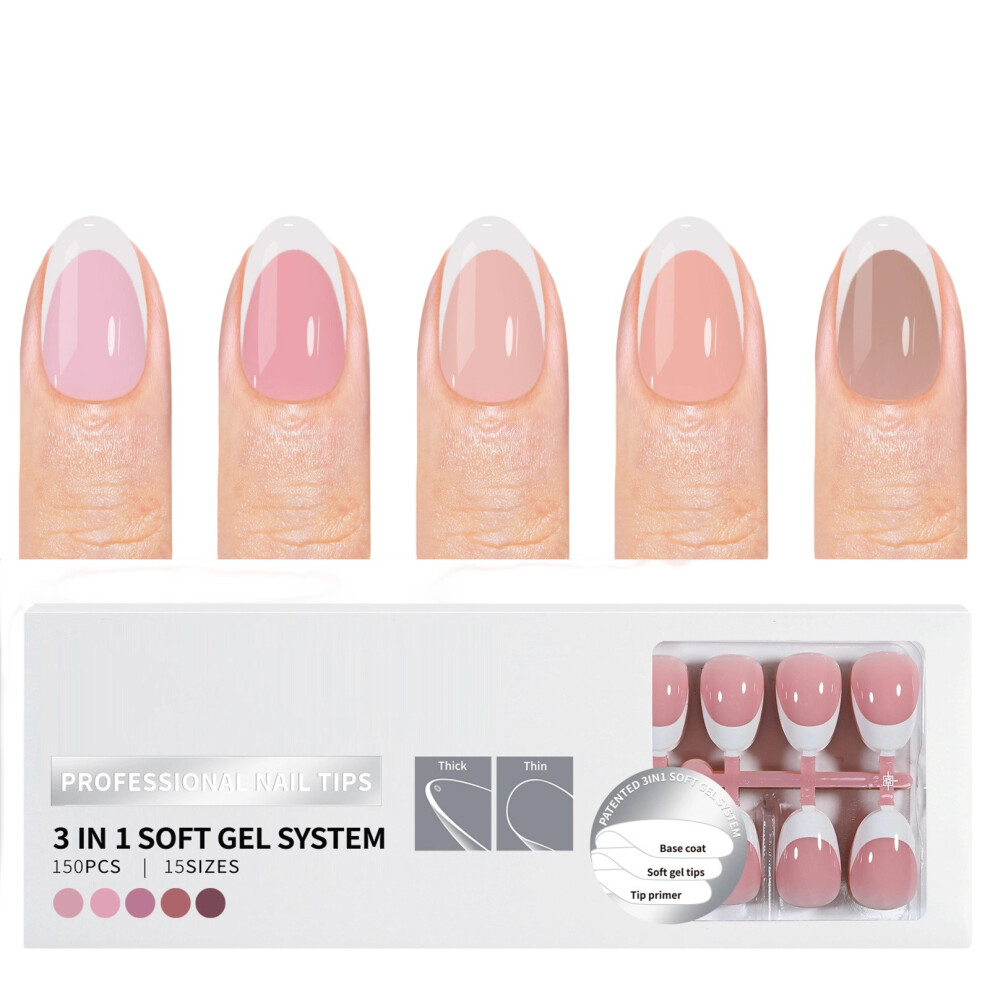 150 Pieces French Nail Tips Set False Nail Easy to Apply for-07