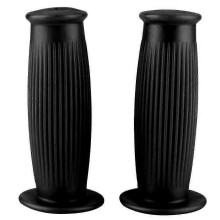 1inch 25/28mm Universal Motorcycle Vintage TPU Handlebar Grips Black Pair