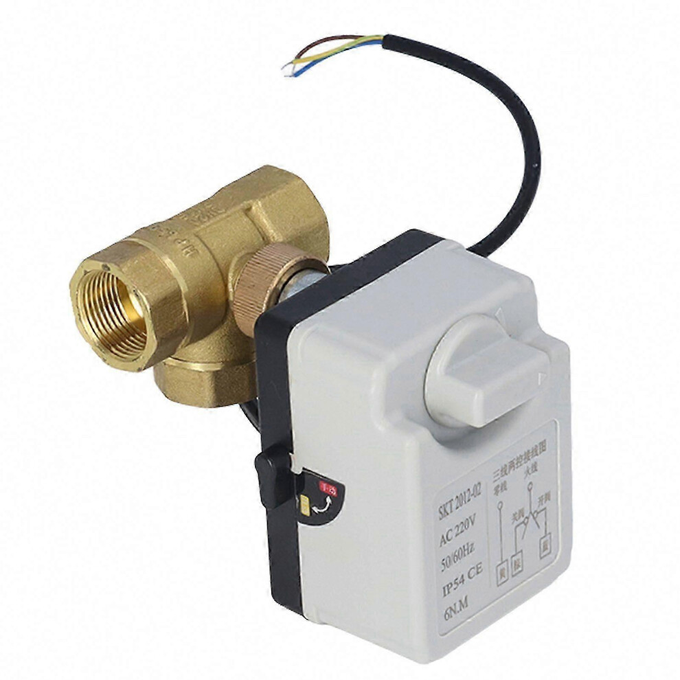 Dn20 3 Way 3 Wire 2 Control Brass Motorized Ball Valve Ac 220V 3/4In Female Thread 6935161375909