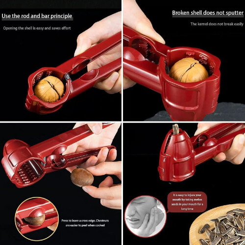 Multifunction Nutcracker NonSlip Handle HeavyDuty Chestnut Opener Walnut Clip Tool Comfortable Grip 2