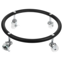Stainless Steel Propane Cylinder Stand With Wheels And Brakes Gas Tank Dolly Heavy Duty Black Steel Frame Swivel Casters