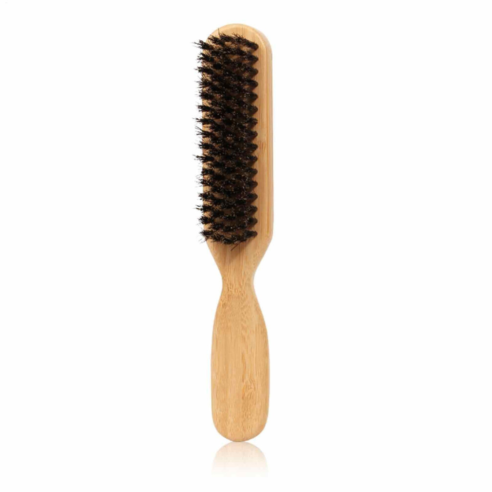 Boar Bristle Hair Brush For Beard And Mustache Grooming Travel Size Detangling Brush Natural Boar Bristles