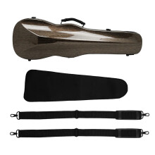 Violin Case For 4/4 Violin Carbon Fiber Triangle Box With Double Shoulder Straps And Hygrometer Brown