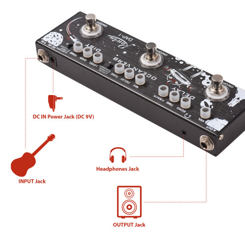 ROWIN 3-in-1-Gitarren-Multieffektpedal, 1