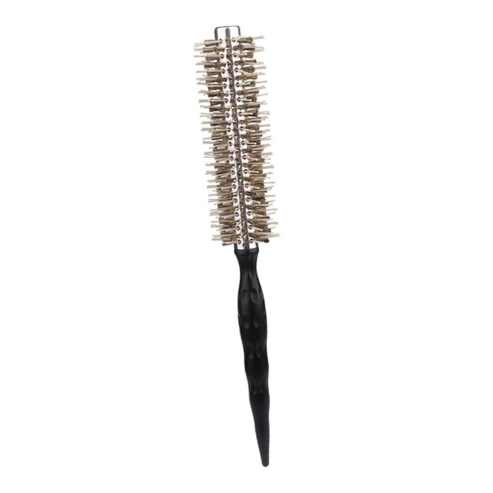 Light Small Wooden Round Hair Brush For Blow Drying Curly Thick Hair With Gentle Detangling Bristles