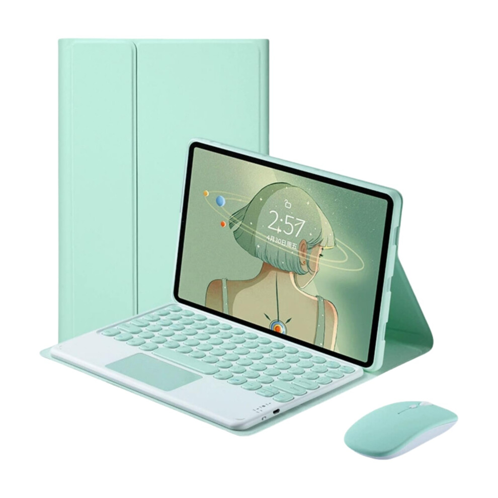 Keyboard Case For Pad 6S Pro 12.4 Inch 2024 With Mouse Detachable Wireless Trackpad Round Keys Green 9119770161888