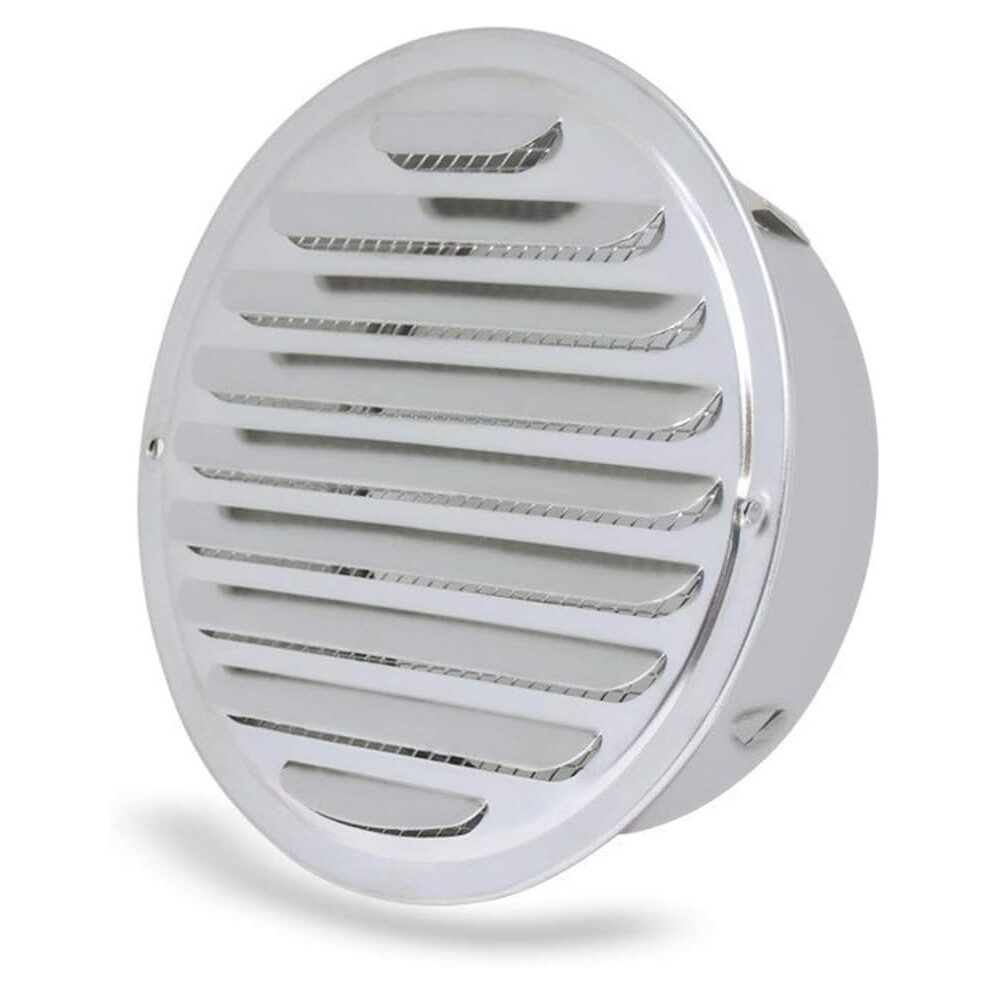 Sleek Air Vents Cover, Stainless Steel Louvered Grille With Fly Screen Mesh For Modern Home Ventilation 9454554408415