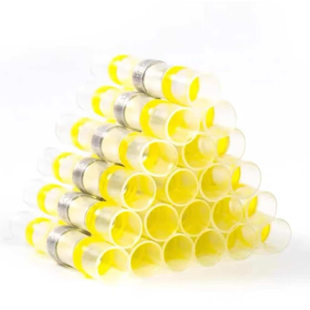 20 Pieces Heat Shrink Connectors, Automotive Wire Connectors, Butt Connectors, Cable Crimp Connector Set, Yellow (Awg 1210) 9119770161949