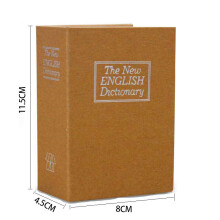 Cofre em forma de livro disfarçado de dicionário, livro secreto escondido com cofre dentro, cofre de metal pequeno com fechadura, cofre em forma de