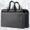 Thickened Double Layer Business Briefcase Multifunctional Waterproof Zipper Pouch Solid Color Black Large Capacity Organizer 2