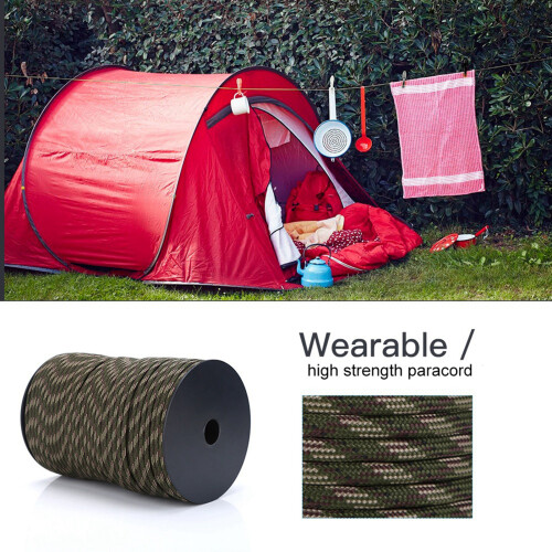 Paracord550Rope100m Ζούγκλα καμουφλάζ, Νάιλον σχοινί τύπου III9κλωνο καλώδιο αλεξίπτωτου 2
