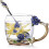 Γυάλινη κούπα τσαγιού Butterfly & Red Rose, 320ml κρύσταλλο χωρίς μόλυβδο, κομψή χειροποίητη 1