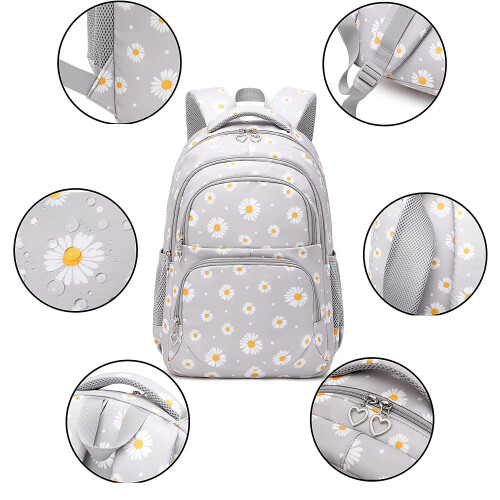 Σετ Σακιδίων Πλάτης Chic Daisy για Κορίτσια, Ελαφριά Εργονομική Τσάντα Σχολείου 2