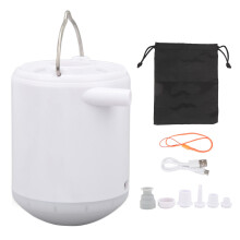 Mini-tragbare Luftpumpe für aufblasbare Artikel, schnelles Aufblasen und Ablassen der Luft, USB-wiederaufladbare elektrische Mini-Pumpe mit 4 Düsen