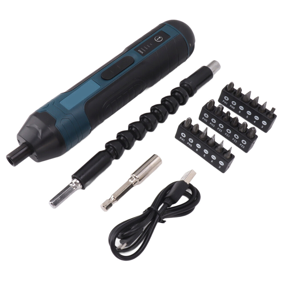 Built-In Led Light Electric Screwdriver Set Cordless Rechargeable Adjustable Torque Usb Rechargeable Battery Magnetic Chuck Quick Bit Changes Compact 9454554417844