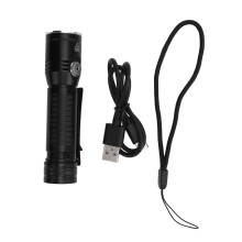 Lanterna à prova d'água, função estroboscópica com modo de sinalização de emergência, lanterna LED recarregável ultrabrilhante com alta