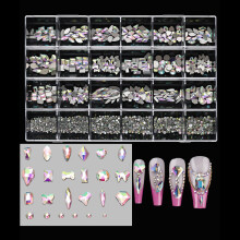 24 Grids Glass AB Rhinestones Nail Art Rhinestones-AB color