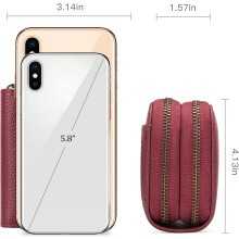 Elegantes Kreditkartenetui aus Leder, Kartenfächer im Akkordeon-Stil, kompaktes RFID-Schutzetui aus echtem Leder für die wichtigsten Dinge der Frau