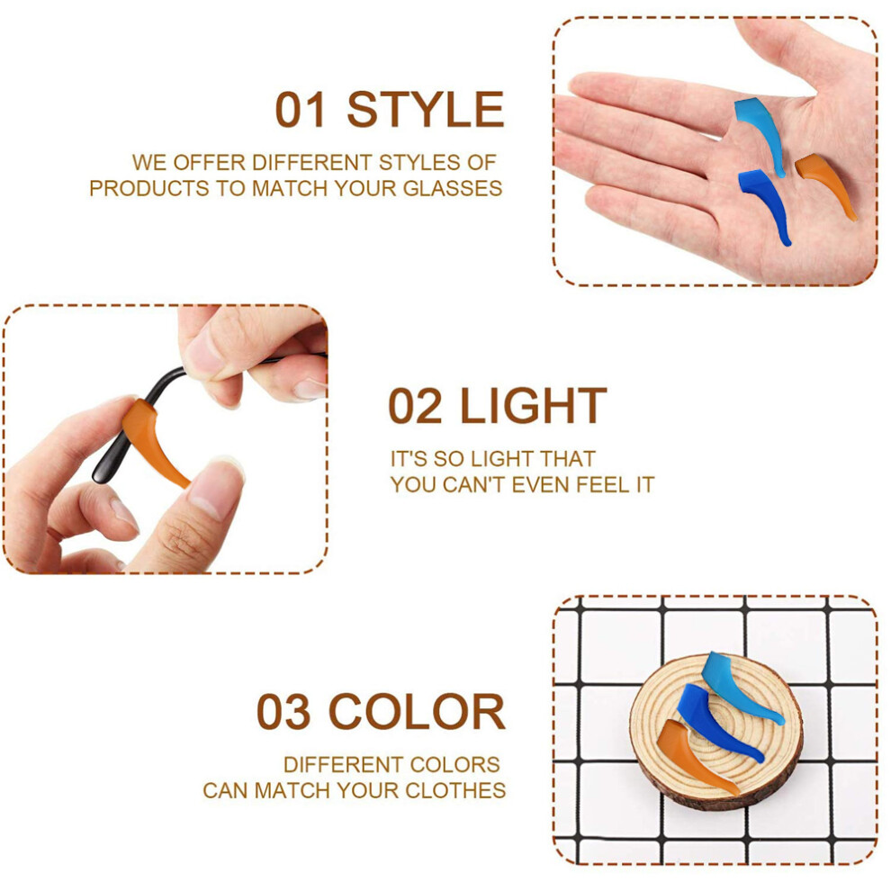 Ear Grips For Glasses, Anti-Skid Silicone Comfortable Wear, Ergonomic Design Retainer For Reading Sunglasses, Fits Most Eyeglass Frames, Soft
