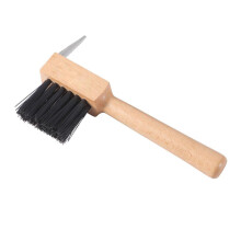 Horse Hoof Pick Massage Tool with Wooden Handle, Cleaning Brush, Horse Cleaning Brush, Horse Grooming Brush, Sheep and