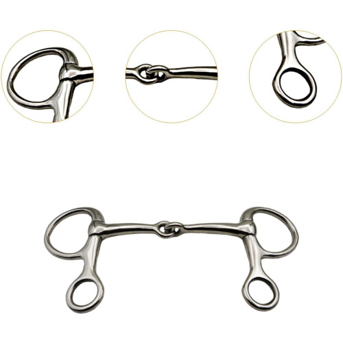 Horse Bit Stainless Steel Snaffle Bit for Training, Rustproof, BridleCompatible Equestrian Gear 1