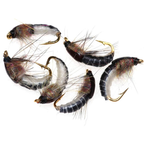 Ρεαλιστικές μύγες Nymph Scud, Rainbow Warrior Midge για ψάρεμα πέστροφας, 6 τεμάχια με κατάδυση