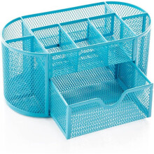 Elegante organizer multifunzionale, perfetto per riordinare gli spazi limitati della scrivania, rete metallica resistente con una solida base in