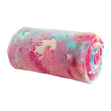 Kuscheldecke mit Einhornmotiv für Mädchen, superweiches Flanellfleece, tragbare Decke für Kinder, perfektes im Dunkeln leuchtendes Geschenk zum