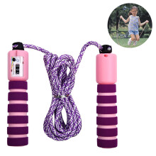 Ergonomisch geformtes Springseil aus weichem Baumwollseil mit Holzgriff für Fitness und Spaß