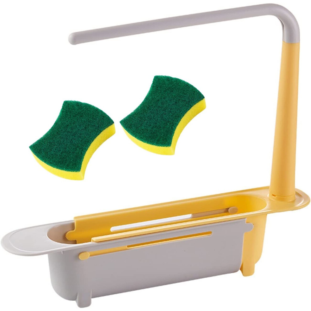 Space-Saving Sink Caddy, Telescopic Sink Storage Rack With Drain Basket For Kitchen (Green) 9466005534048