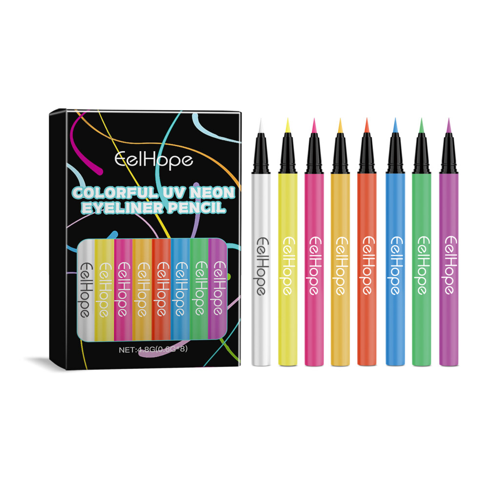 8-Color Party Neon Liquid Eyeliner, Silky & Long-Lasting