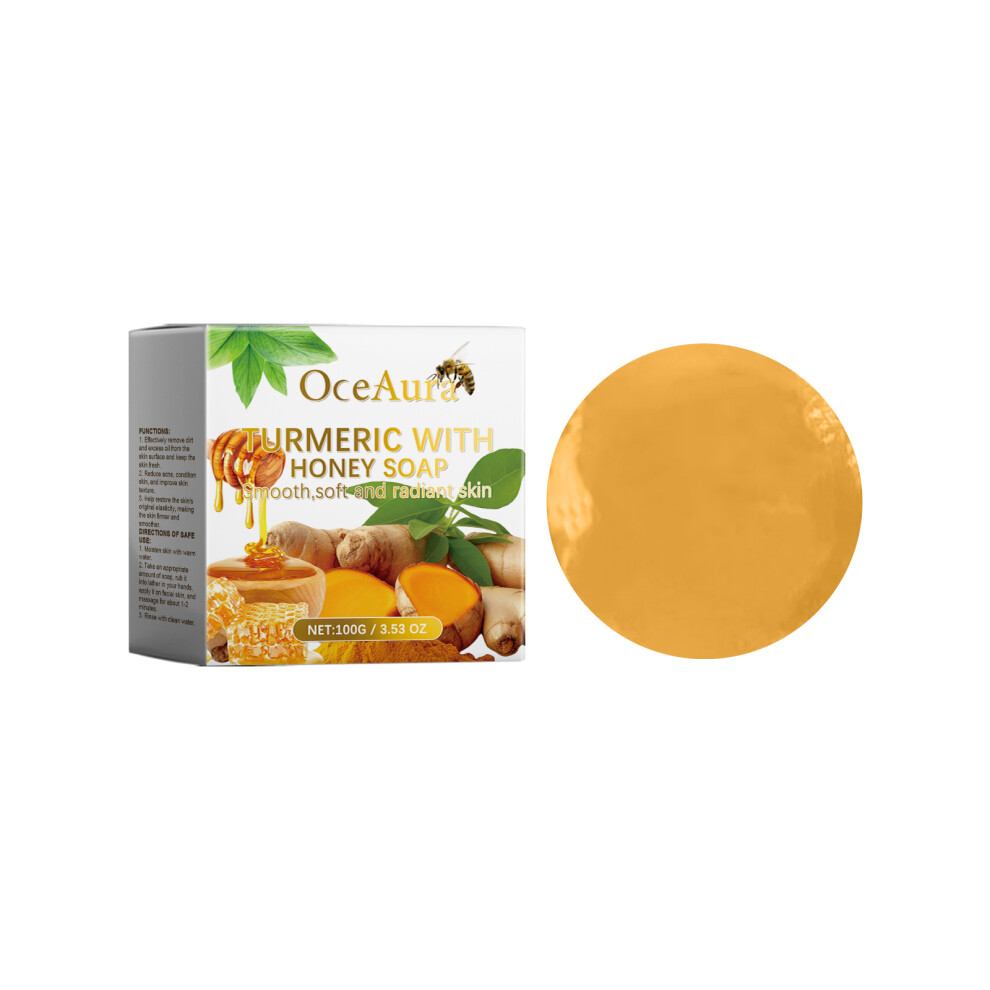 Honey Turmeric Soap for Gentle Facial Cleansing, Pore Brightening
