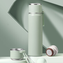Doppelwandige, vakuumisolierte Wasserflasche aus Edelstahl hält Getränke heiß und kalt, Sicherheitsverschluss für sicheres Trinken,