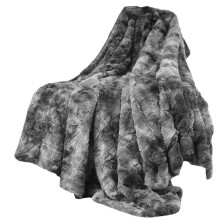 Luxe, dikke bontdeken, elegante kamerdecoratie met een behaaglijke en zachte stof, draagbaar en comfortabel voor kamperen of thuisgebruik, beschermt