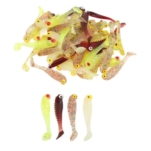 PowerBait Jerk Shad, Ανθεκτικά Τεχνητά Δολώματα, Δολώματα με Κουπί και Ουρά για Ψάρεμα σε 1
