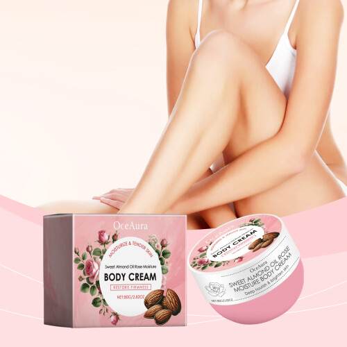 Süßmandelöl Rosen Körpercreme, feuchtigkeitsspendend 1