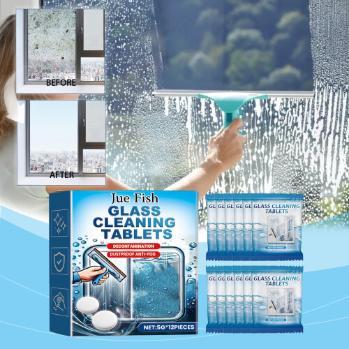 Glass Cleaning Effervescent Sheet for Door Window Stains 1