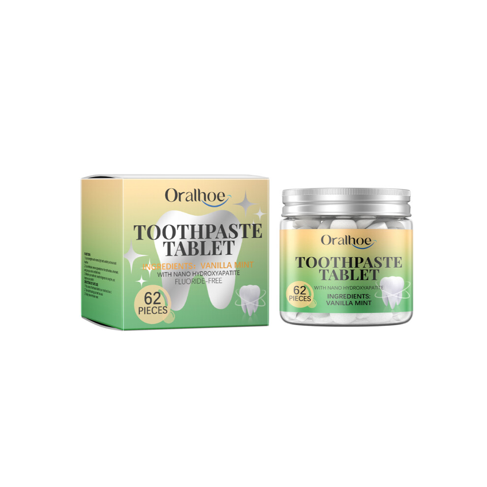 Vanilla Mint Toothpaste Tablets, Stain-Cleaning Oral Care Portable
