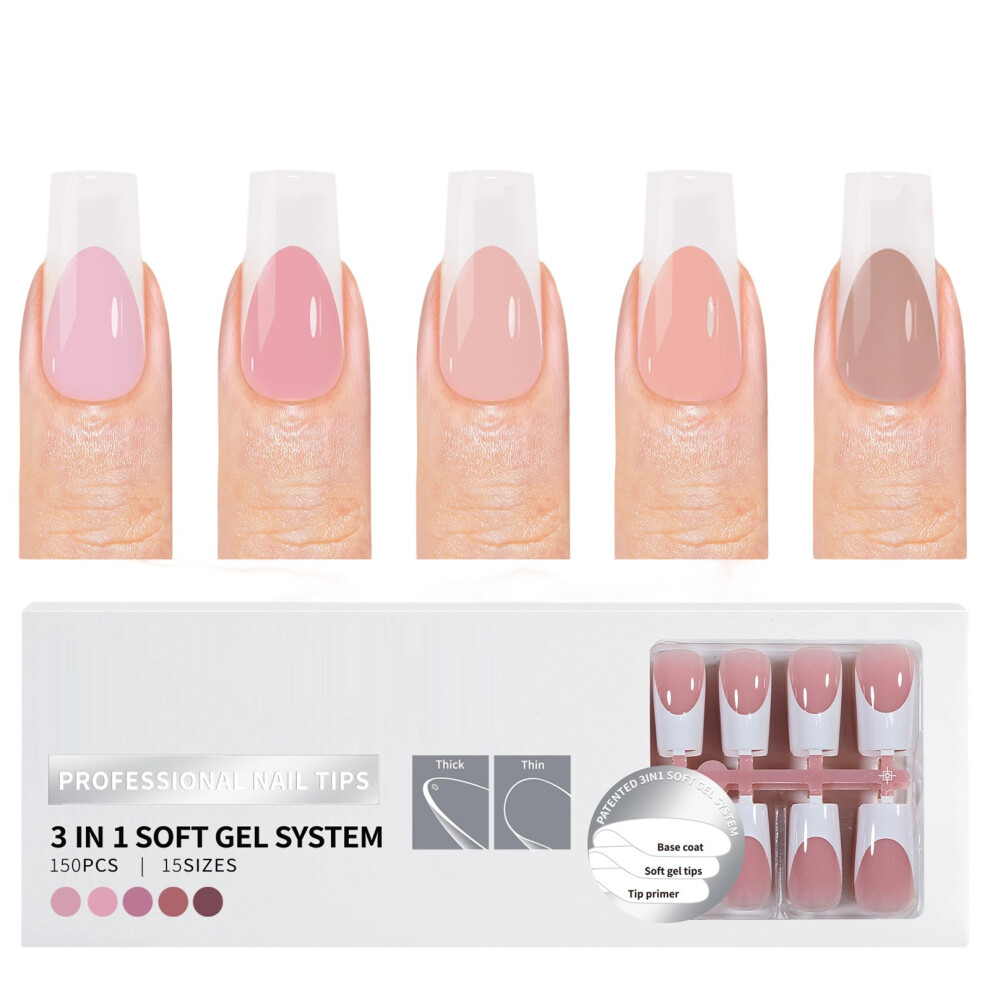 150 Pieces French Nail Tips Set False Nail Easy to Apply for-10